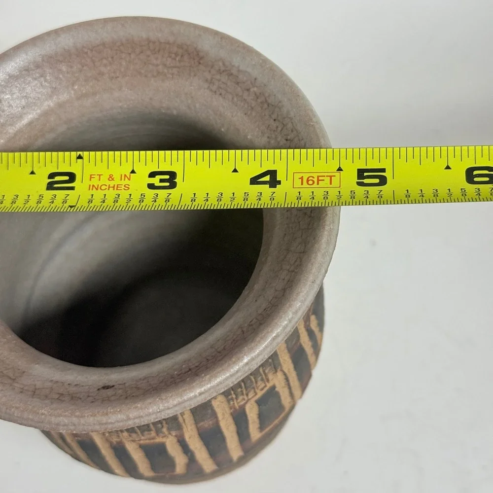 Vintage‎ 1963 Tonia Studio Pottery Vase Hand Thrown Signed Mid Century Modern 5